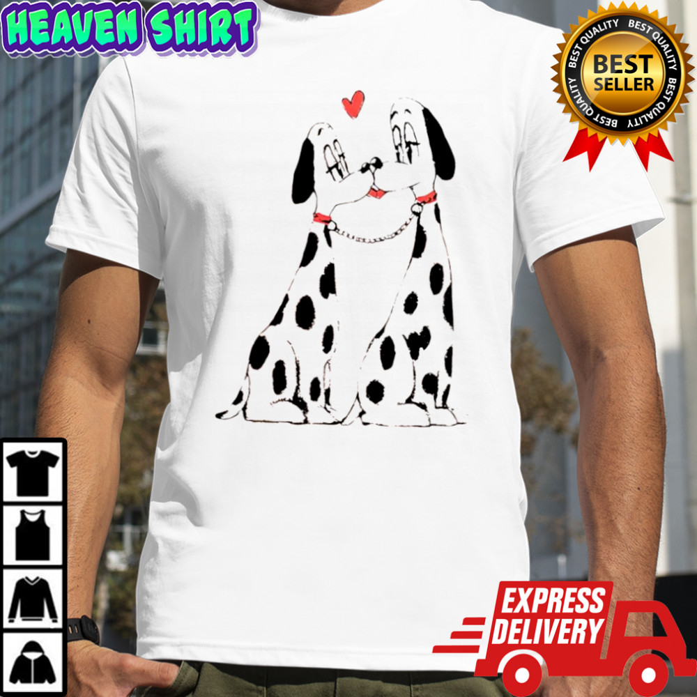 The Pooch Smooch Disney movie 101 Dalmatians kissing dogs graphic shirt