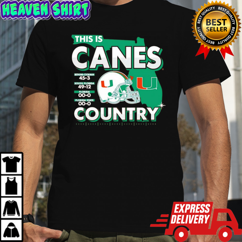 This is Canes Country Miami Hurricanes 2025 State Champs helmet football shirt
