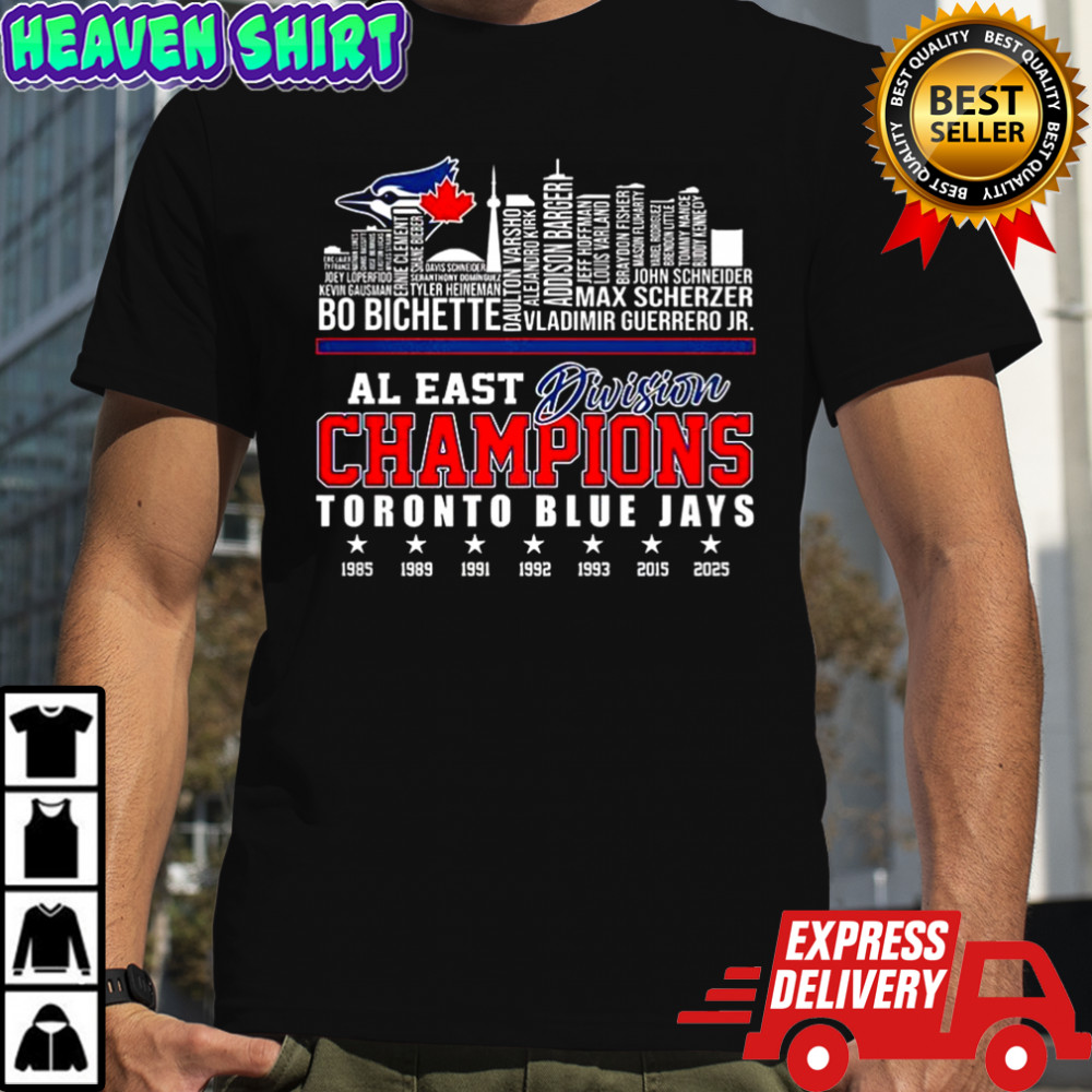 Toronto Blue Jays baseball AL East Division 2025 skyline name player shirt