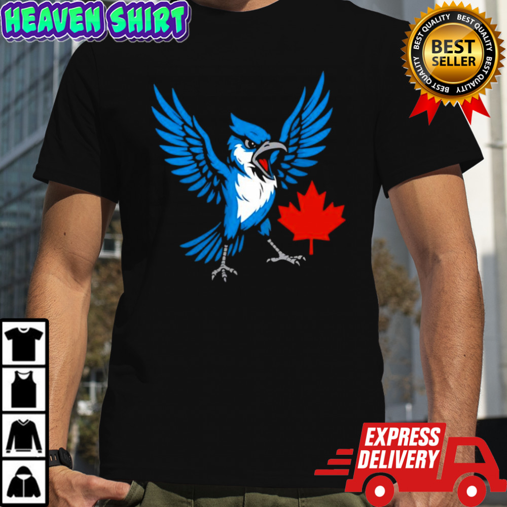 Toronto Blue Jays Canadian Blue Jay bird red maple leaf logo shirt
