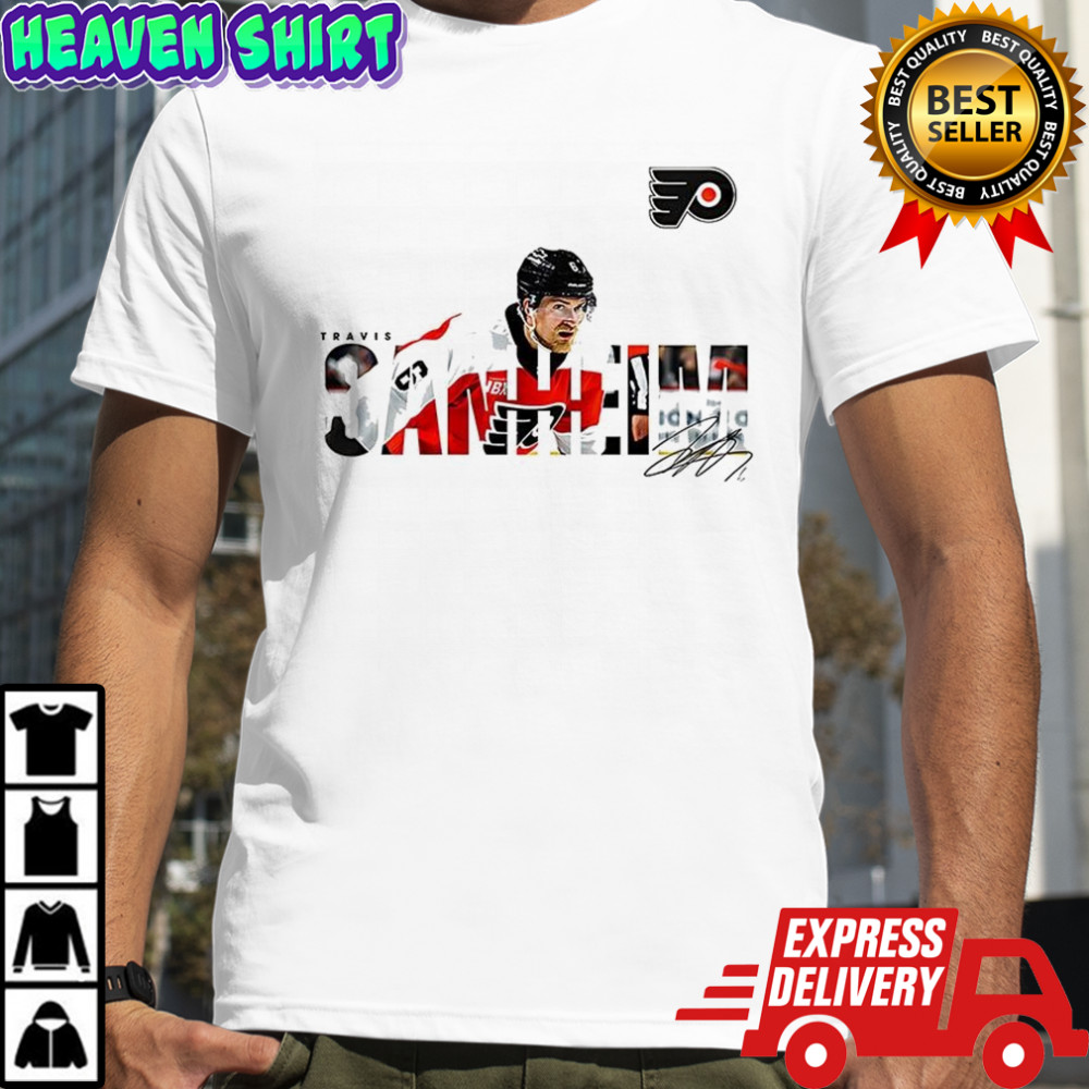 Travis Sanheim Philadelphia Flyers NHL logo signature shirt
