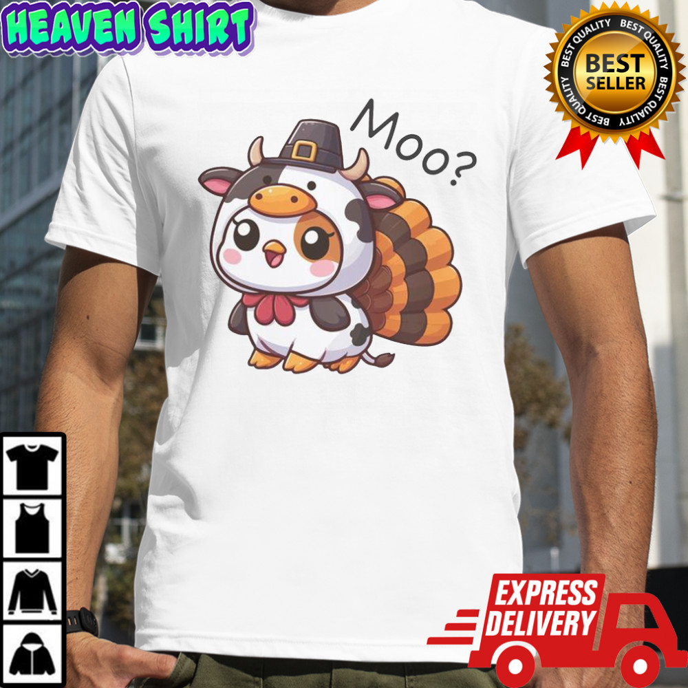 Turkey Cow Moo Funny Thanksgiving T-Shirt