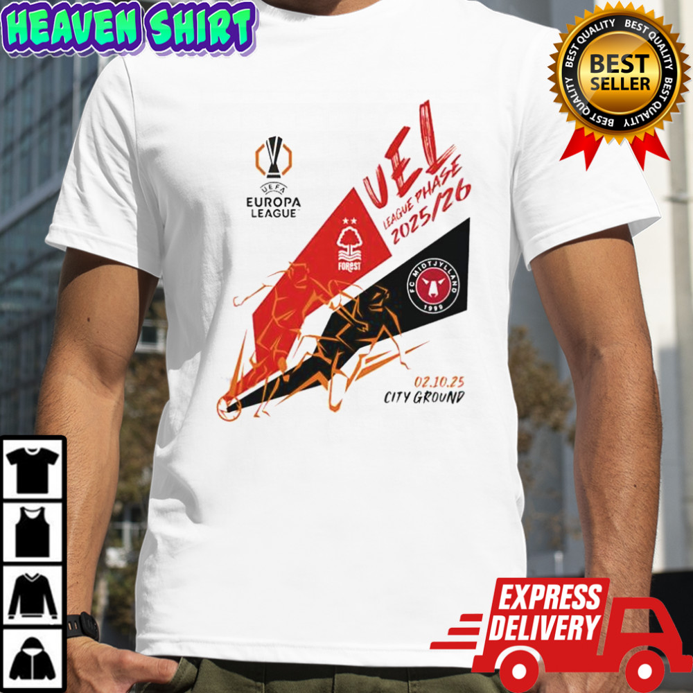 UEL league phase 2025 2026 Nottingham Forest vs FC Midtjylland logo shirt