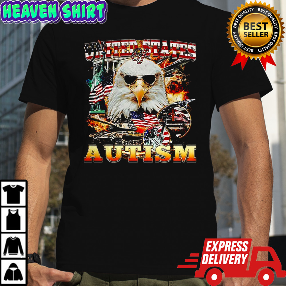United States of Autism symbol of America flag shirt