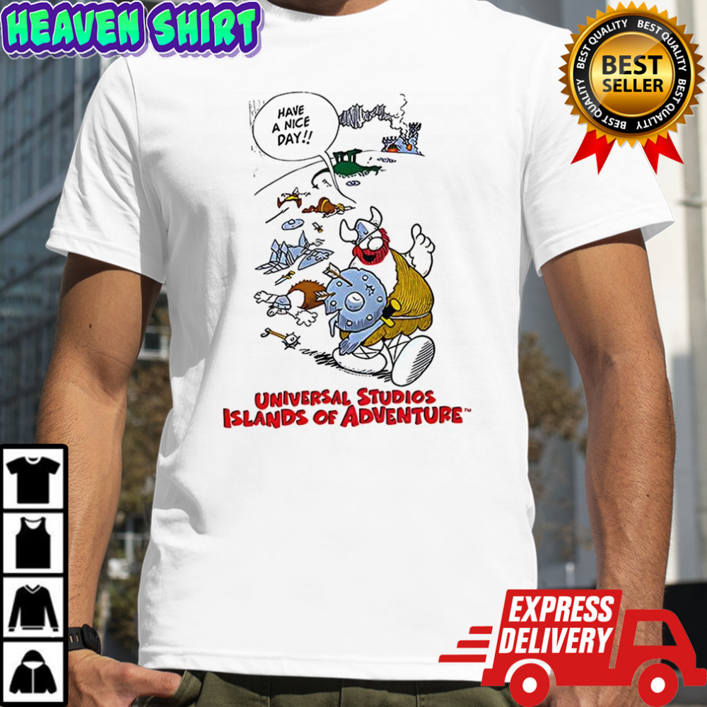 Universal studios islands of adventure Viking have a nice day vintage cartoon shirt