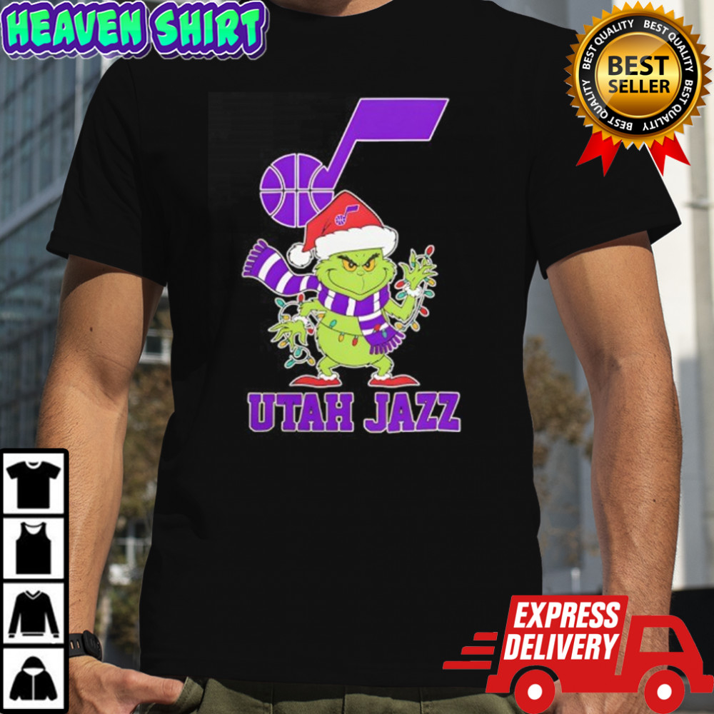 Utah Jazz Christmas Grinch Santa Holiday shirt