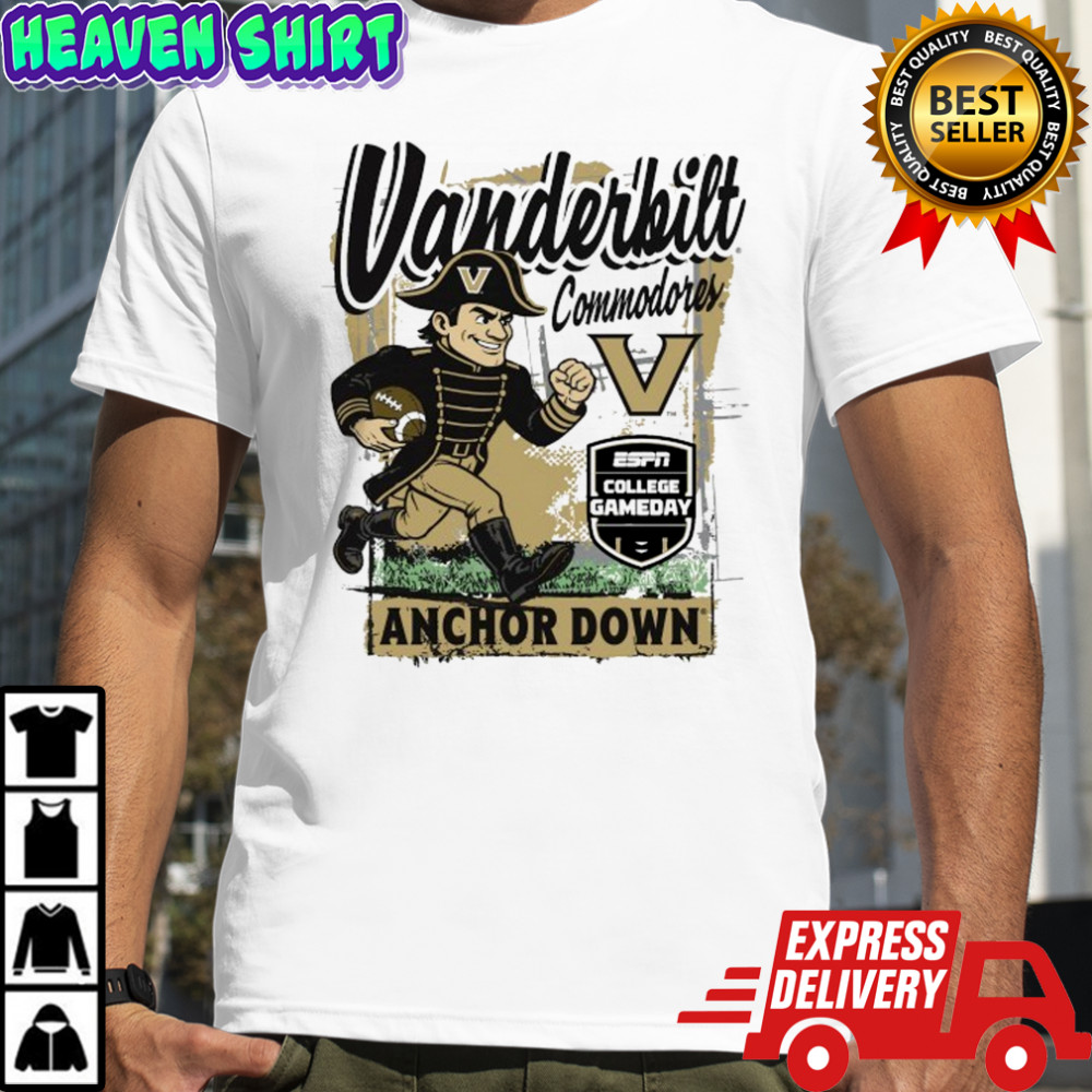 Vanderbilt Commodore 2025 Espn College Gameday Anchor Down Mascot T-Shirt
