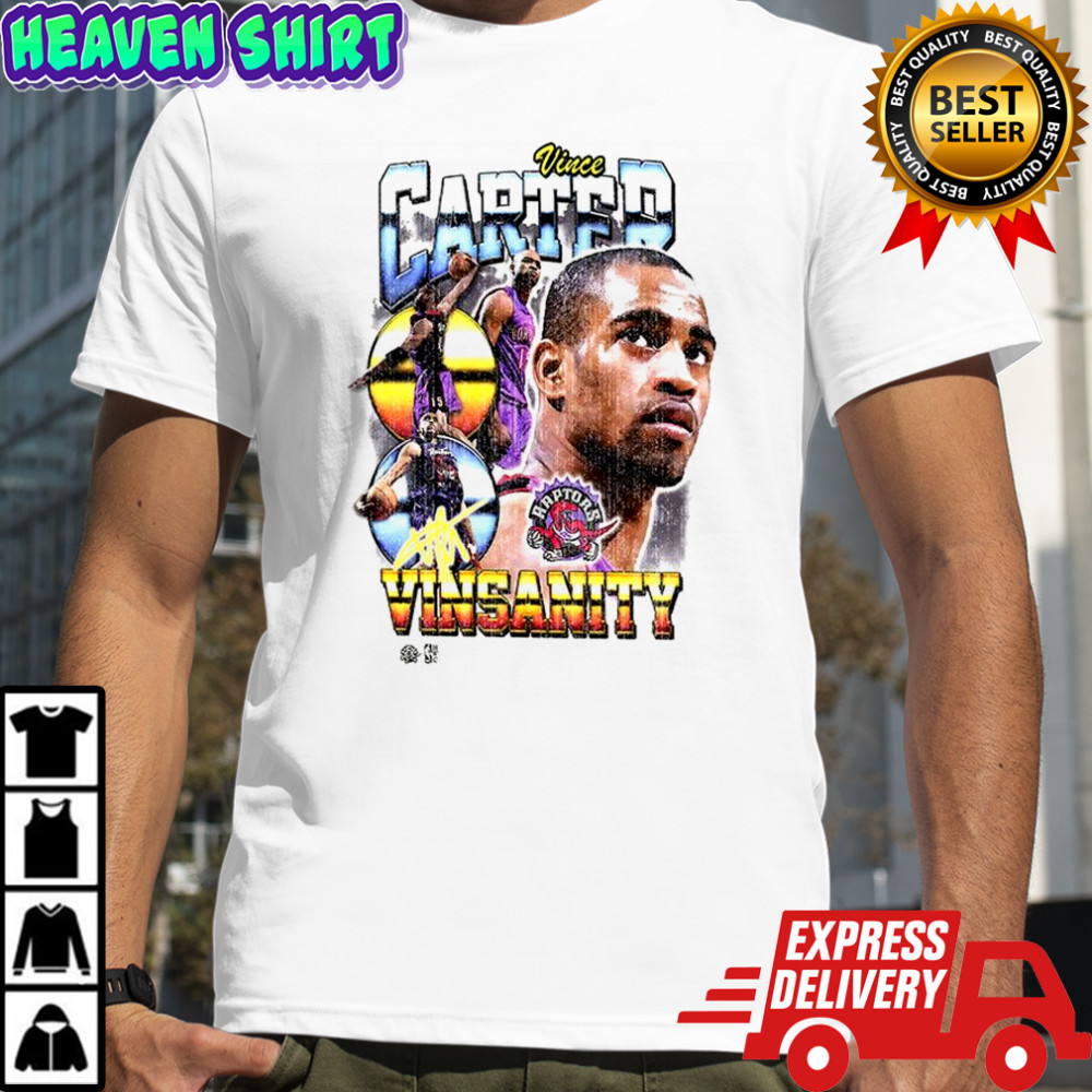 Vince Carter Toronto Raptors NBA commemorative player collage vintage shirt