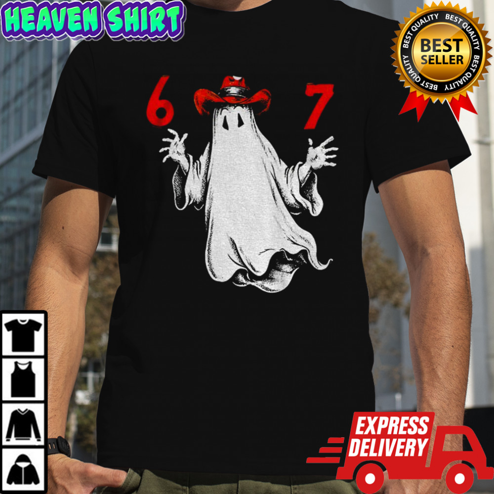 Vintage Halloween 67 Six Seven Spooky Ghost Graphic shirt