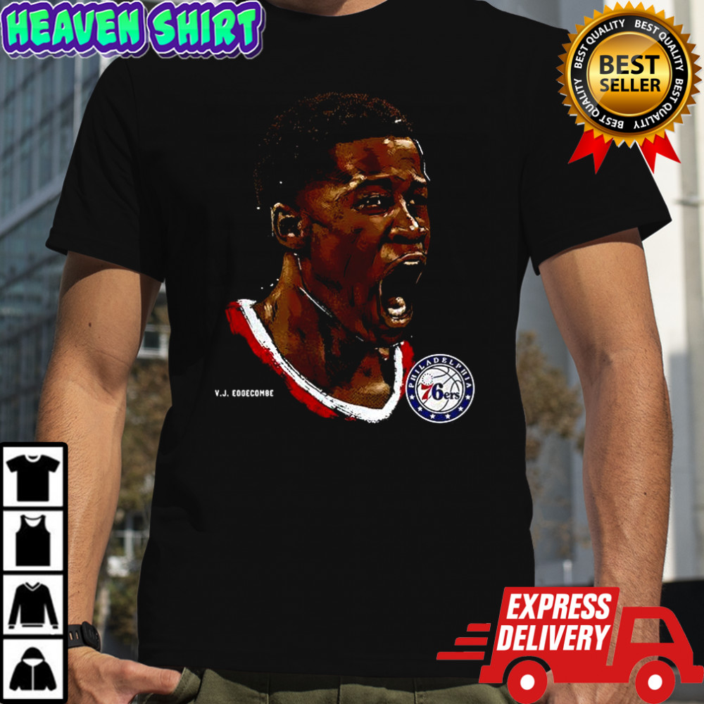 VJ Edgecombe Philadelphia 76ers NBA number 77 portrait shirt