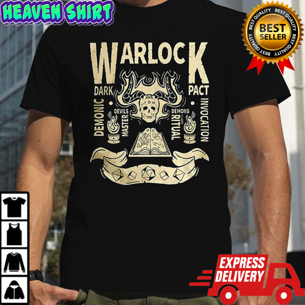 Warlock Grunge Dungeons and Dragons shirt