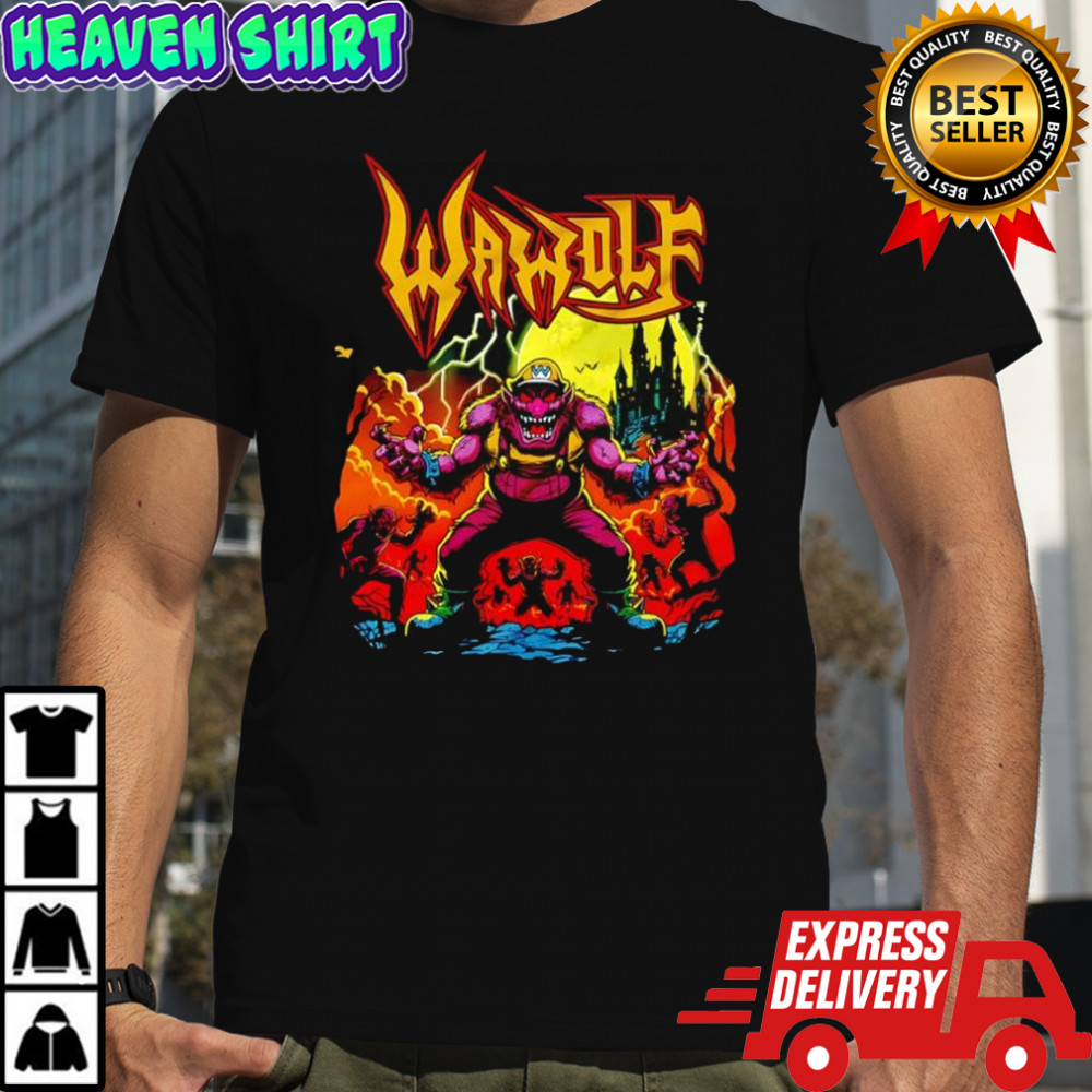 Wawolf character parody Wererio from Draculabyte album cover graphic shirt