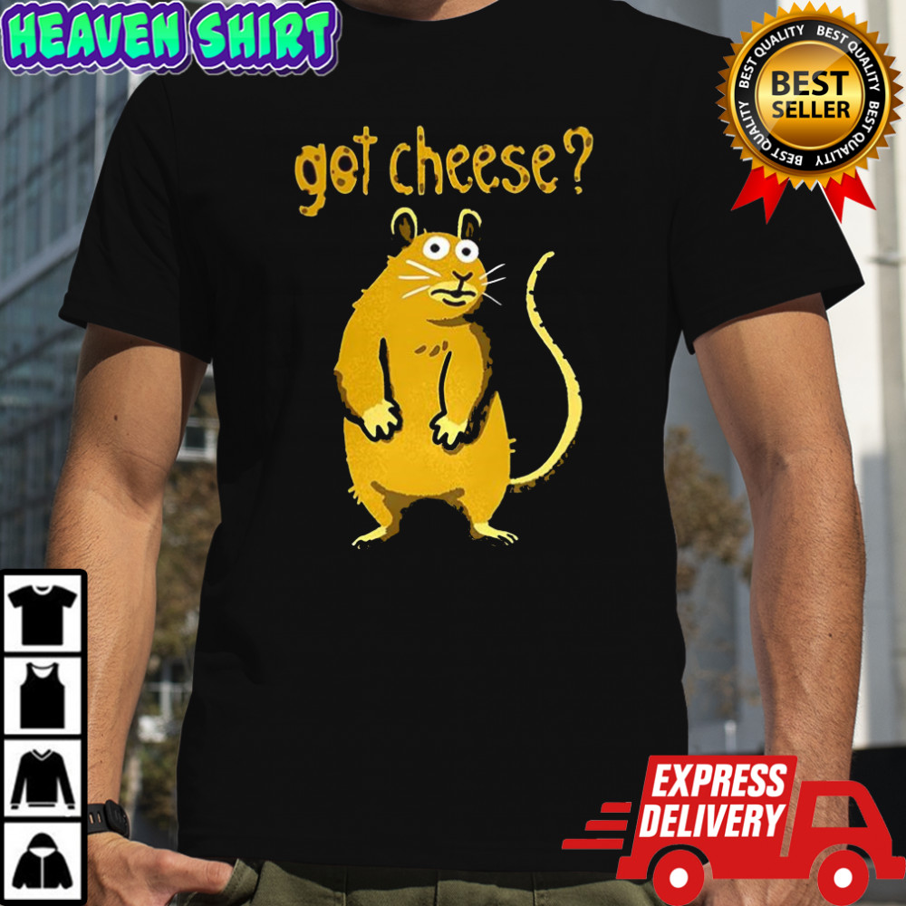 Yellow mouse got cheese cartoon shirt