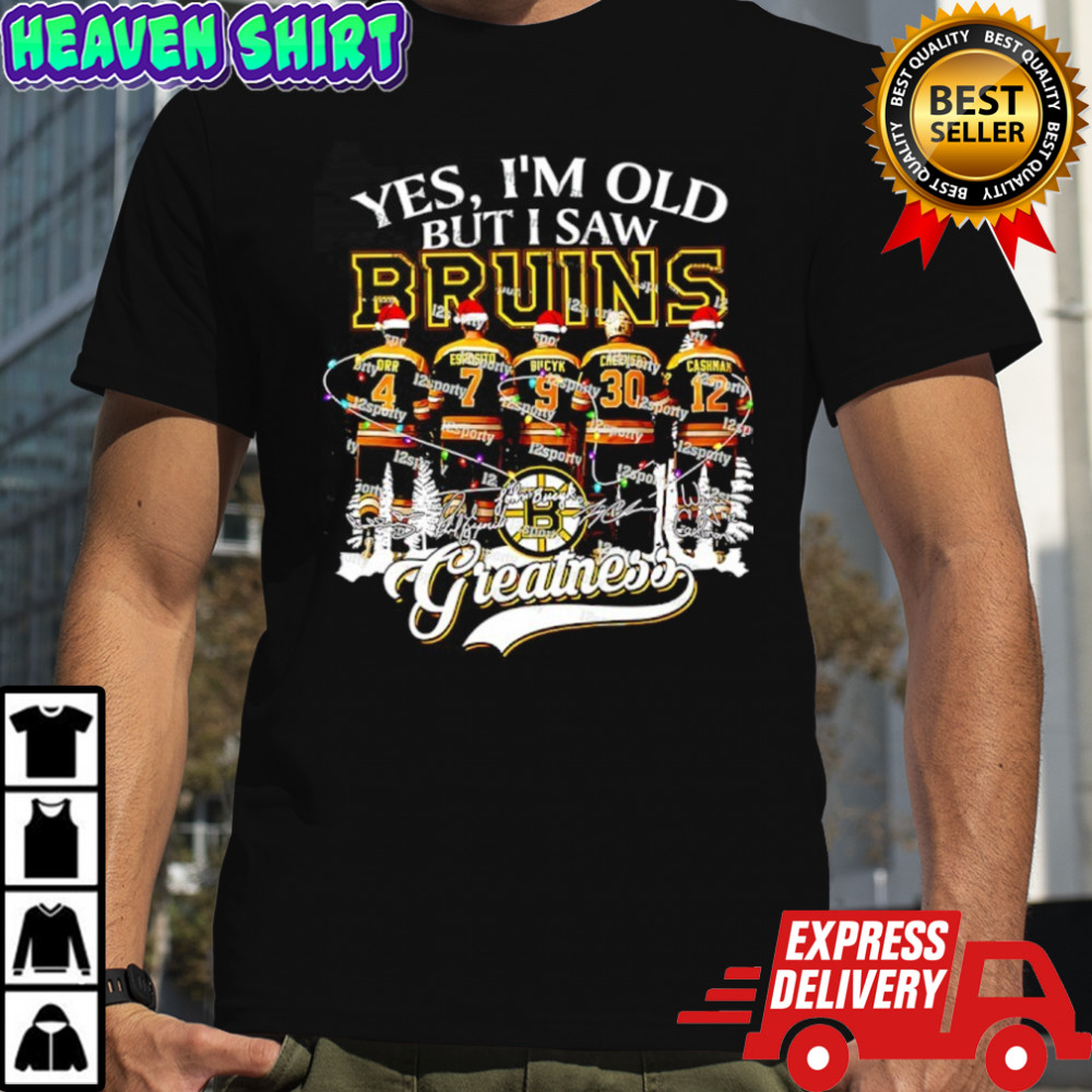 Yes i’m old but i saw Boston Bruins greatness legends Christmas signatures shirt