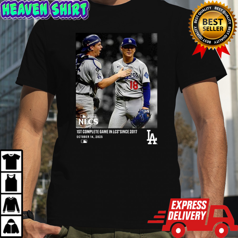 Yoshinobu Yamamoto Los Angeles Dodgers NLCS 1st complete game shirt