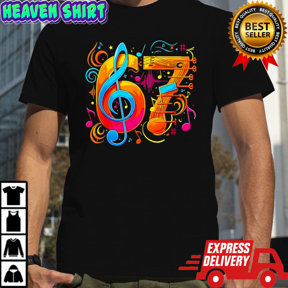 6 7 music notes six seven art shirt