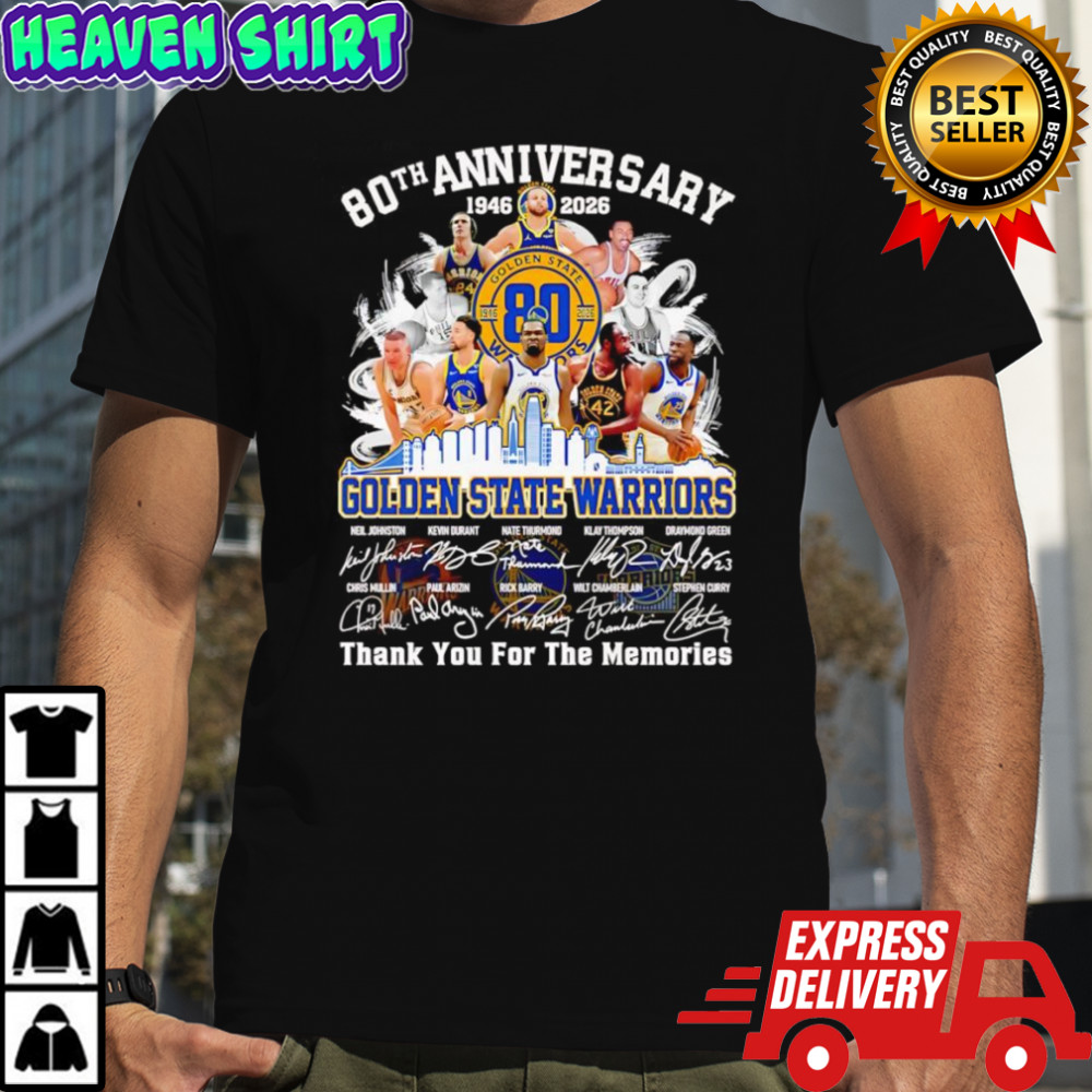 80th anniversary 1946 2026 Golden State Warriors thank you for the memories shirt