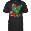 Bigfoot Christmas Tree Lights Xmas Boys Men Sasquatch Lovers T Shirt