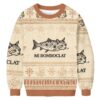 Bomboclat Fish Cat Meme Christmas Ugly Sweatshirt