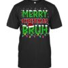 Bruh Christmas Red Plaid Teens Boys Kids Xmas Pajama T Shirt
