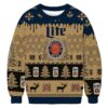 Chevron Pattern Miller Lite Christmas Ugly Sweatshirt