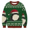 Frog Wearing Santa Hat Green Christmas Ugly Sweatshirt