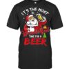 Funny Christmas Santa Claus Drinking Beer Wonderful Time T Shirt