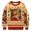 Funny Smoking Cat Meme Christmas Ugly Sweatshirt