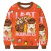 I Eat Microplastics Funny Cat Meme Christmas Ugly Sweatshirt