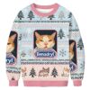 Pink Benadryl Meme Cat Christmas Ugly Sweatshirt
