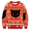 Smoking Black Cat Vintage Christmas Ugly Sweatshirt