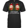 Womens Stop staring at my Reindeers Boobs Ugly Gag Xmas Sweater Short Sleeve T Shirt