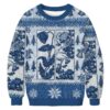 Woodcut Flowers Christmas Ugly Sweatshirt