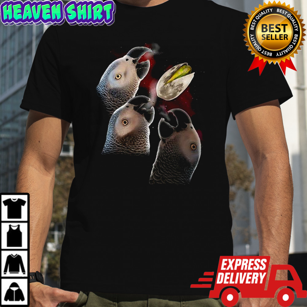 African grey parrot three apollo moon shirt