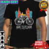 Amsterdam cycling skyline sketch shirt