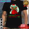 Baby Yoda Santa hat wish you a Merry Christmas I do shirt