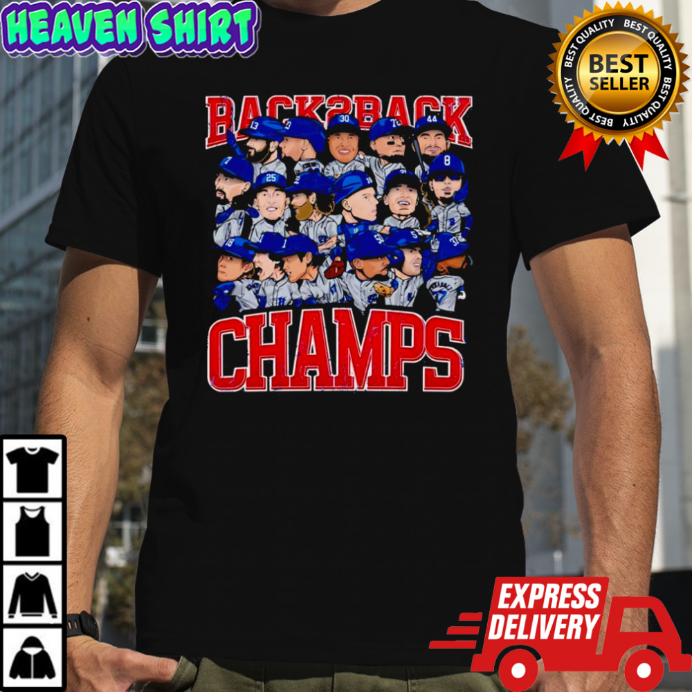 Back 2 back Champs Los Angeles Dodgers caricature shirt