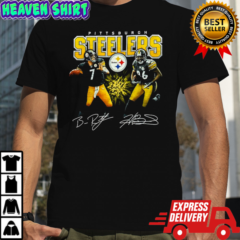 Ben Roethlisberger and Brandin Echols Pittsburgh Steelers football siganture shirt