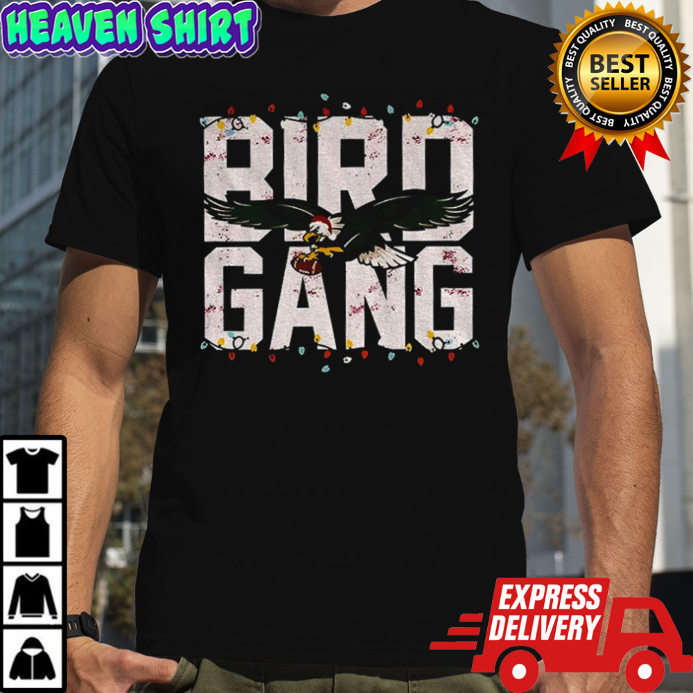 Bird Gang Christmas Retro Sundays Birds Green Lights shirt
