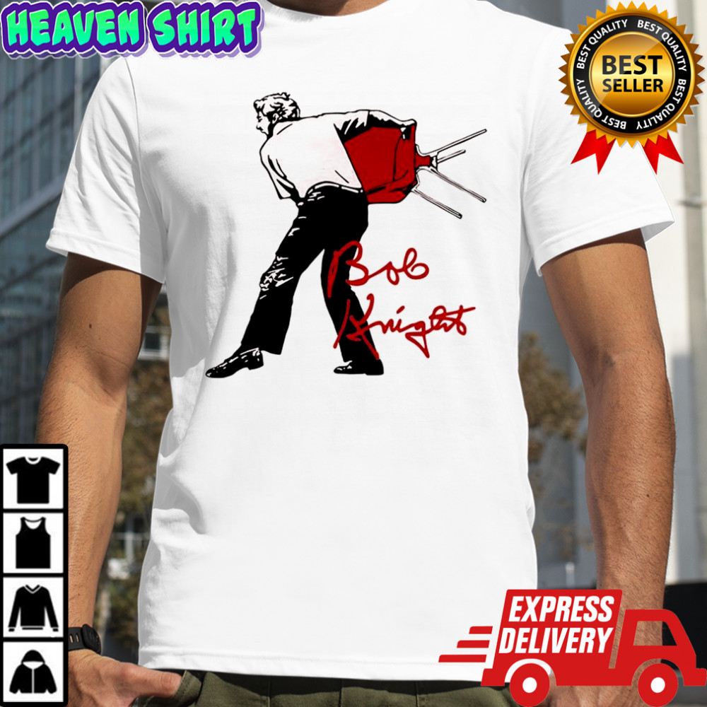 Bob Knight coach chair throw signature shirt