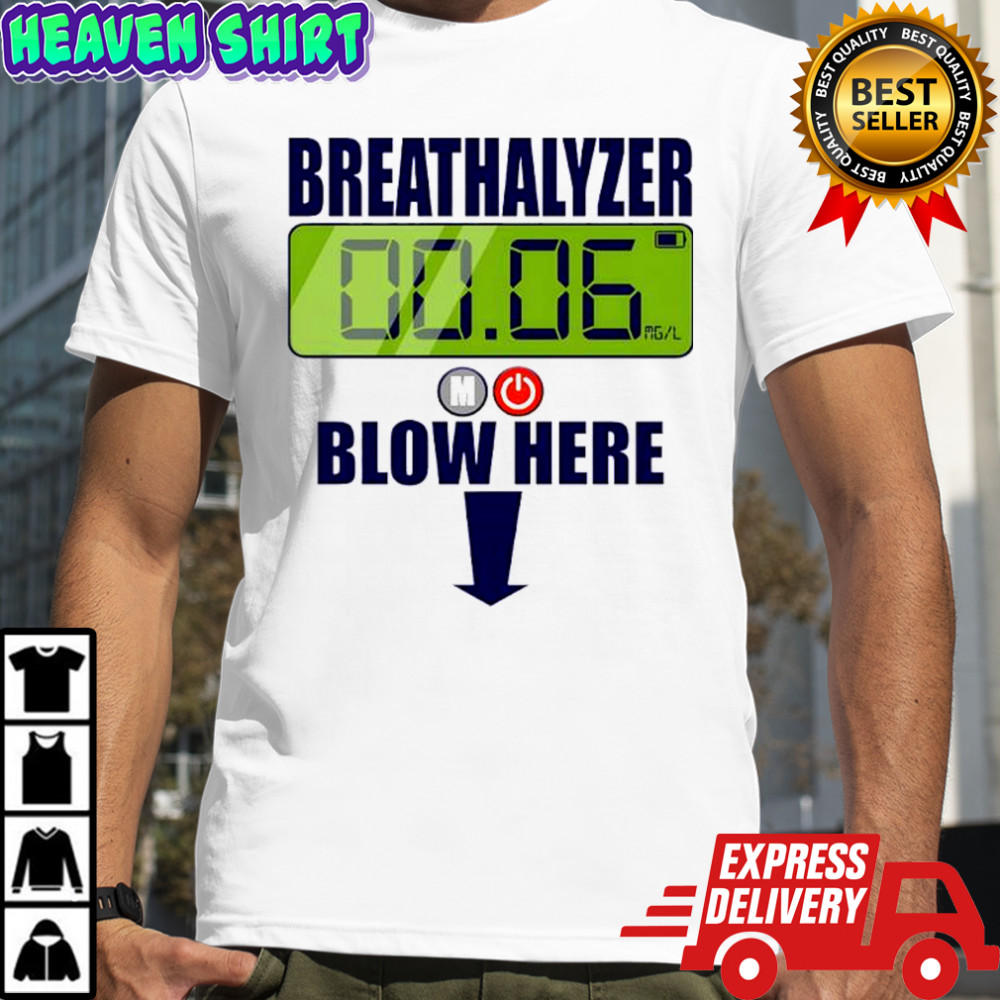 Breathalyzer Blow Here Drop graphic shirt