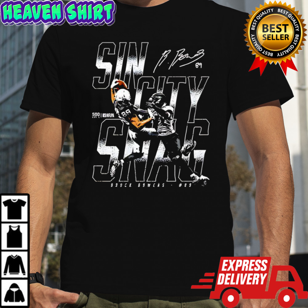 Brock Bowers Las Vegas Sin City Snag signature poster shirt