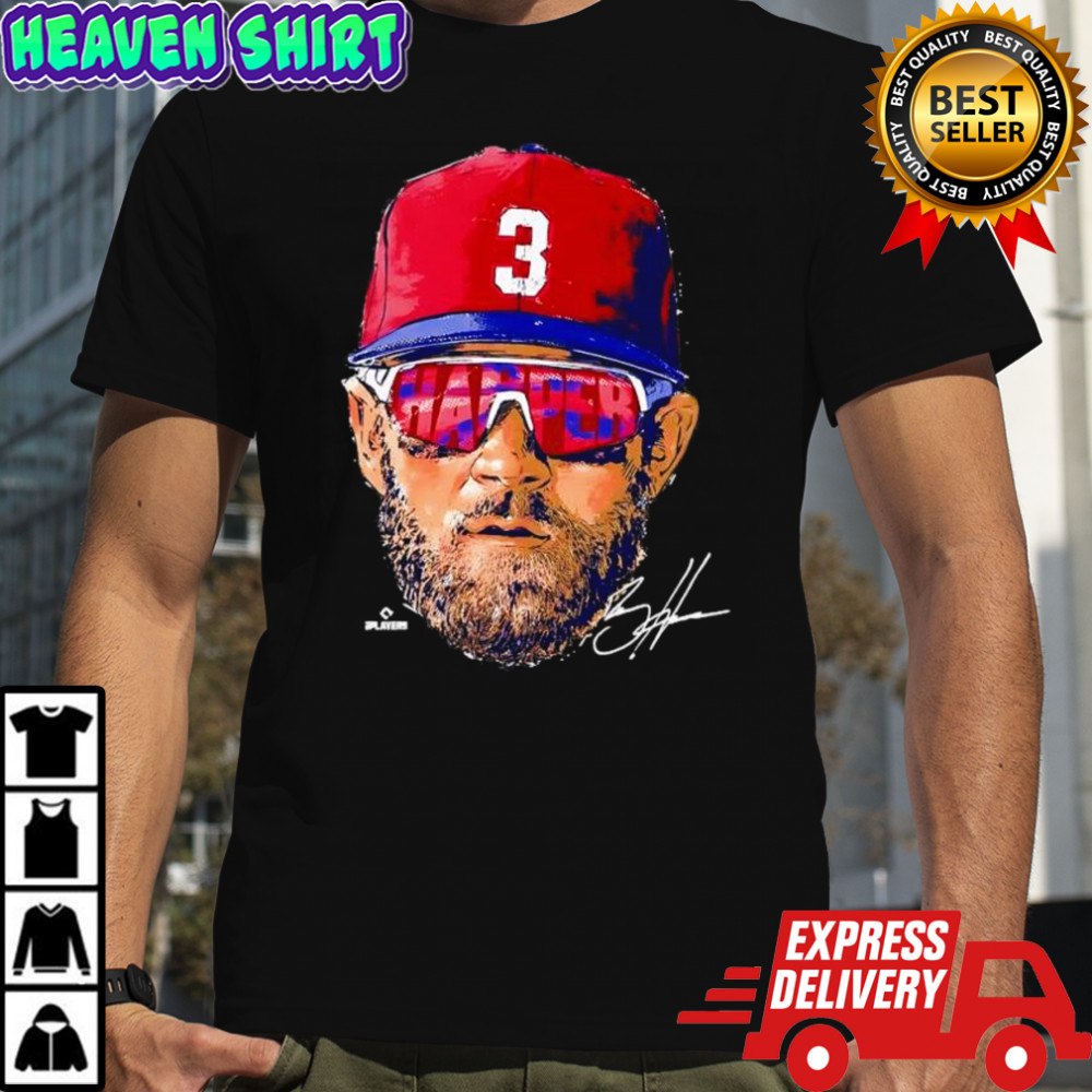 Bryce Harper Philadelphia Phillies head graphic signature shirt