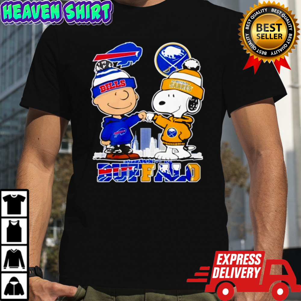 Buffalo Bills x Buffalo Sabres Snoopy Charlie Brown shirt
