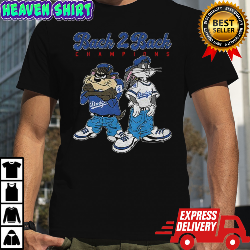 Bugs Bunny Looney Tunes Dodgers baseball back 2 back champions shirt