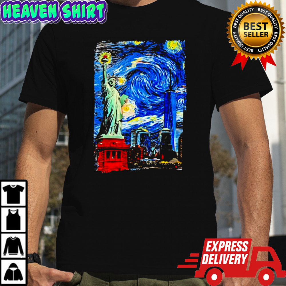 Call Your Mother Statue Of Liberty New York Van Gogh Style Starry Night shirt