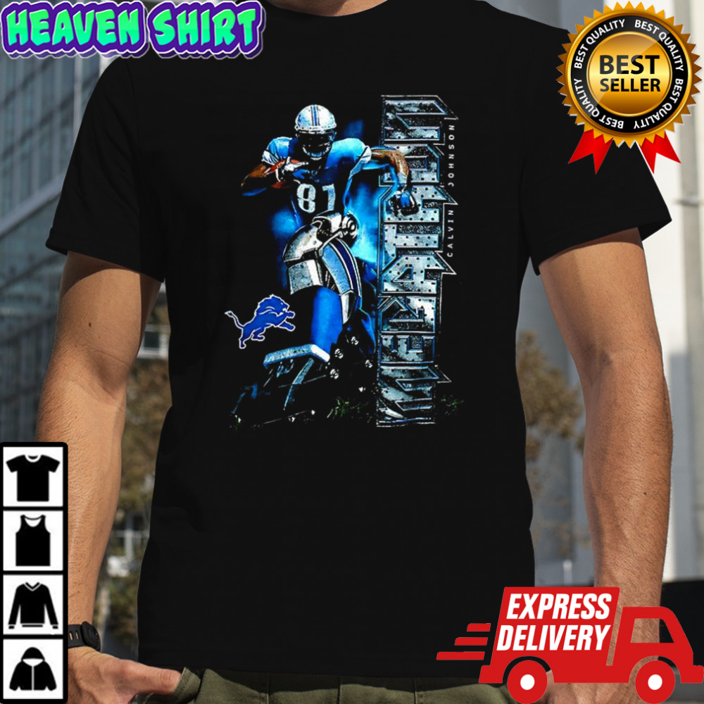 Calvin Johnson Detroit Lions football 2010s retro shirt