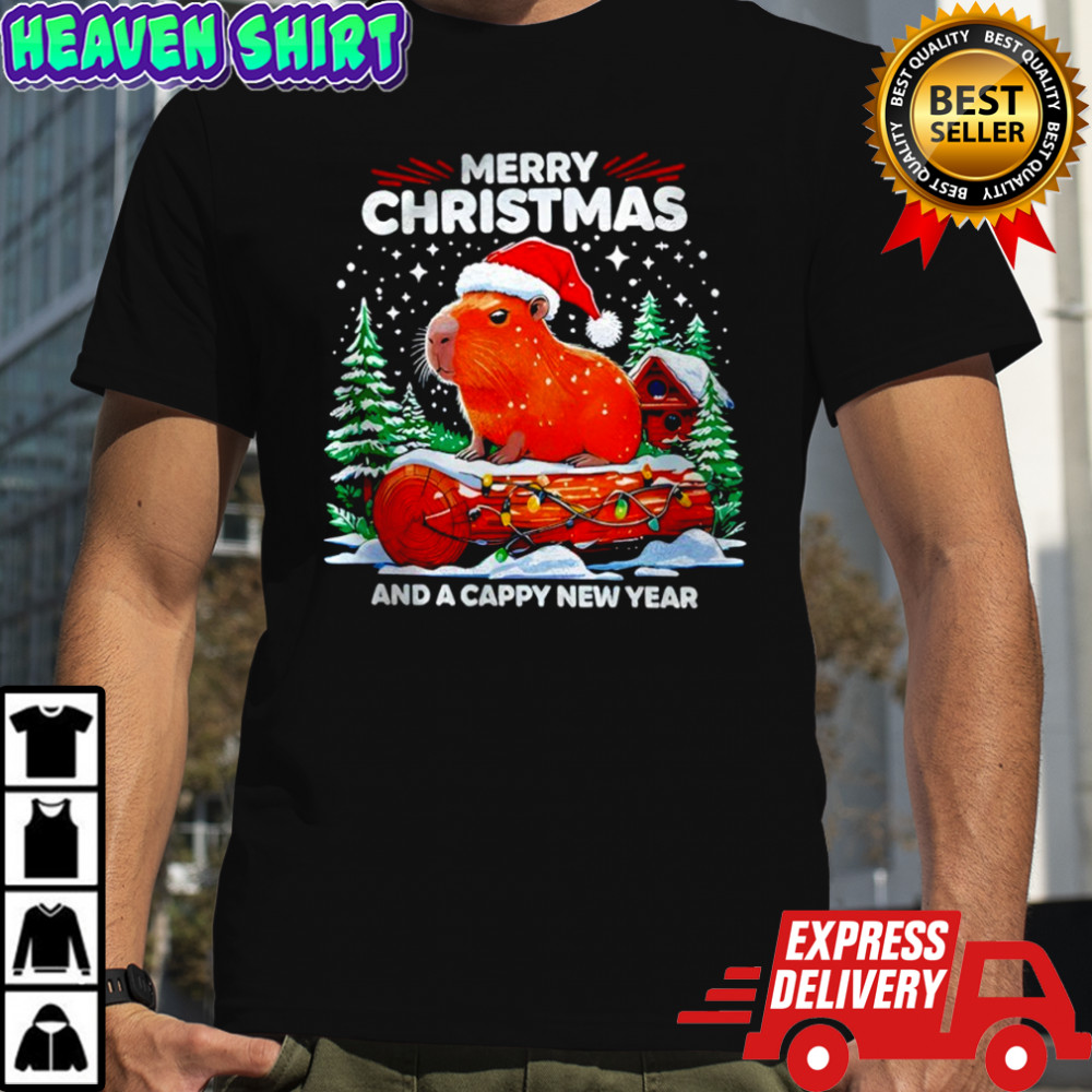 Capypara Merry Christmas and a cappy new year shirt