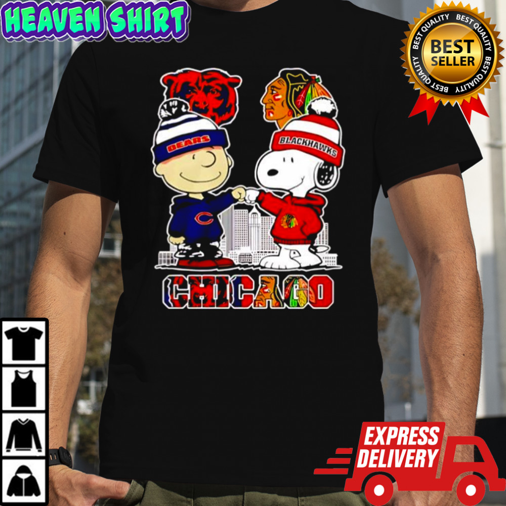 Chicago Bears And Blackhawks x Snoopy Charlie Brown shirt