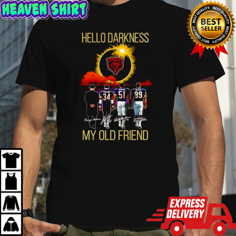 Chicago Bears Hello Darkness my old friend signatures shirt